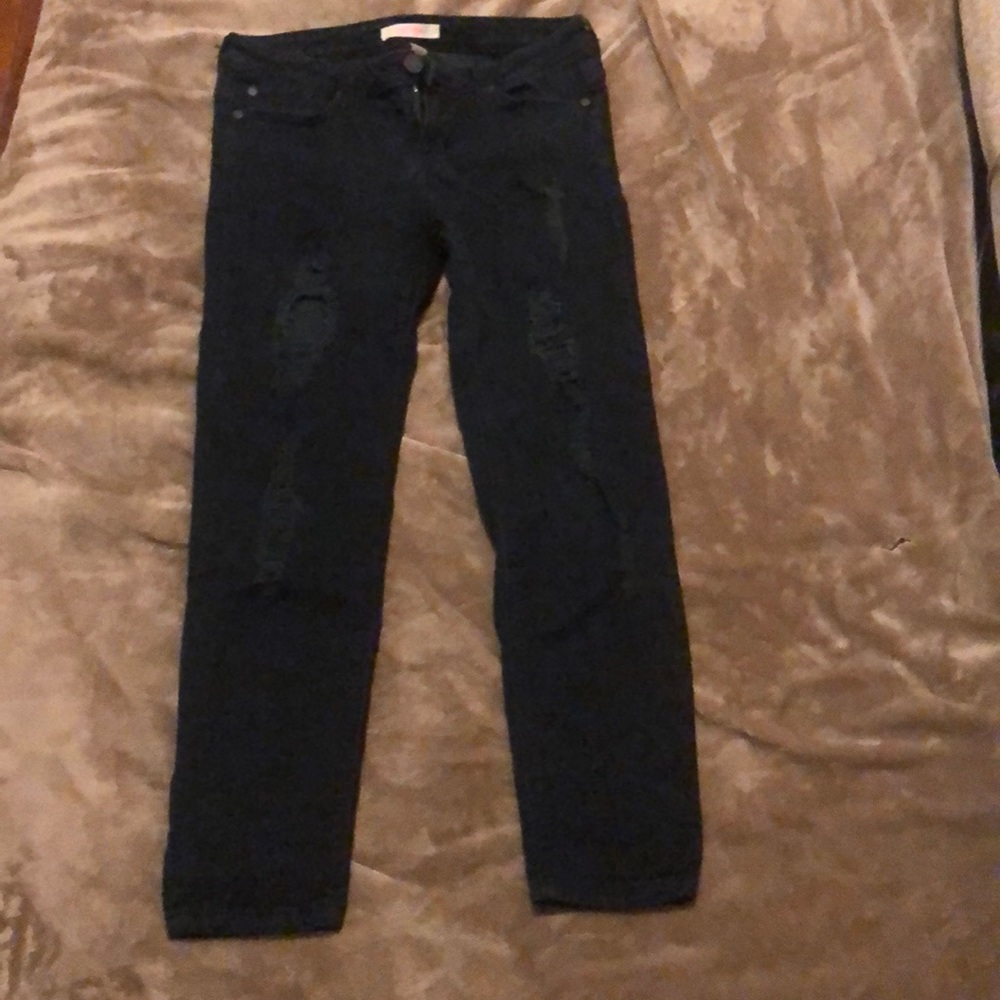 black ripped jeans